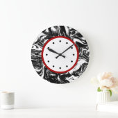 Moderne marmer Black en White Trendy Grote Klok (Huis)