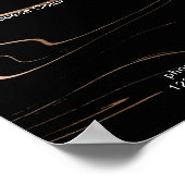 Moderne marmer Black Rosegold Pricelist Poster (Hoek)