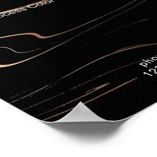 Moderne marmer Black Rosegold Pricelist Poster (Hoek)