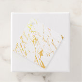 Moderne Marmer Blank Echt Goud Folie Bedankjes Labels (Met doos)