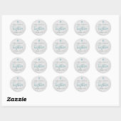 Moderne marmer Blue Baptism Sticker (Vel)