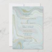 Moderne marmer Blue Glitter achtergrond Kaart (Voorkant)