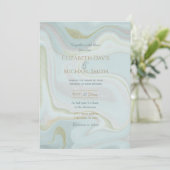 Moderne marmer Blue Glitter achtergrond Kaart (Staand voorkant)