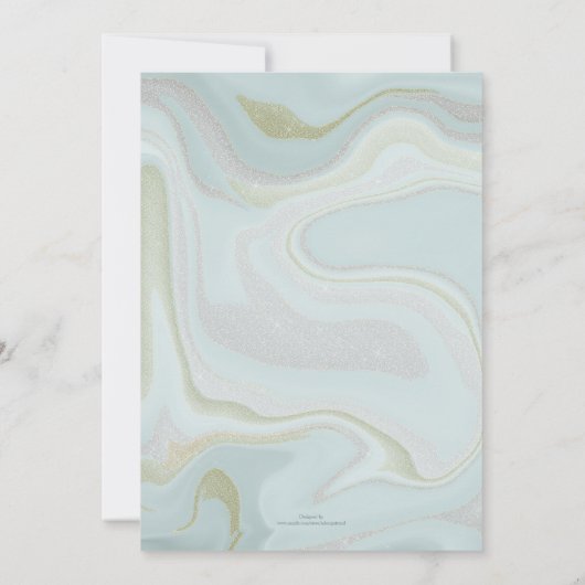 Moderne marmer Blue Glitter achtergrond Kaart (Achterkant)