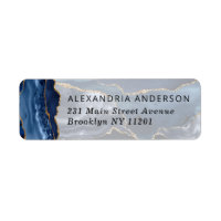 Moderne marmer Blue Gold Waterverf Agate