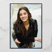 Moderne marmer Blue Marble Graduation Party Gold Folie Uitnodiging (Achterkant)