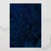 Moderne marmer Blue Marble Graduation Party Gold Folie Uitnodiging (Achterkant)