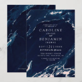 Moderne marmer-bruiloft voor marmer kaart (Voorkant / Achterkant)