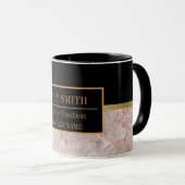 Moderne marmer Business Add Name Mok (Voorkant rechts)