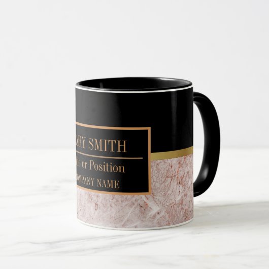 Moderne marmer Business Add Name Mok (Voorkant rechts)