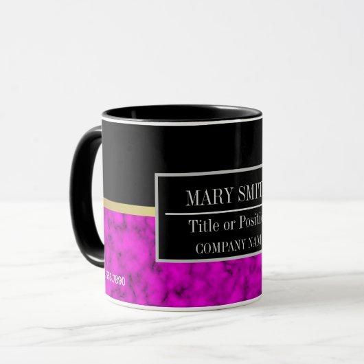 Moderne marmer Business Add Name Mok (Voorkant links)