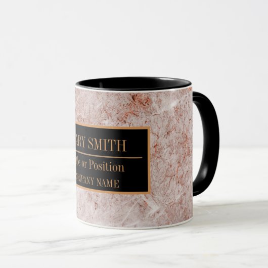 Moderne marmer Business Add Name Mok (Voorkant rechts)
