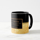 Moderne marmer Business Add Name Mok (Voorkant rechts)