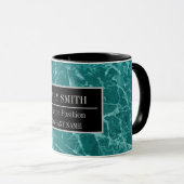 Moderne marmer Business Add Name Mok (Voorkant rechts)