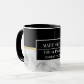 Moderne marmer Business Add Name Mok (Voorkant links)