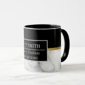 Moderne marmer Business Add Name Mok (Voorkant rechts)