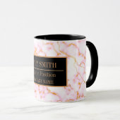 Moderne marmer Business Add Name Mok (Voorkant rechts)