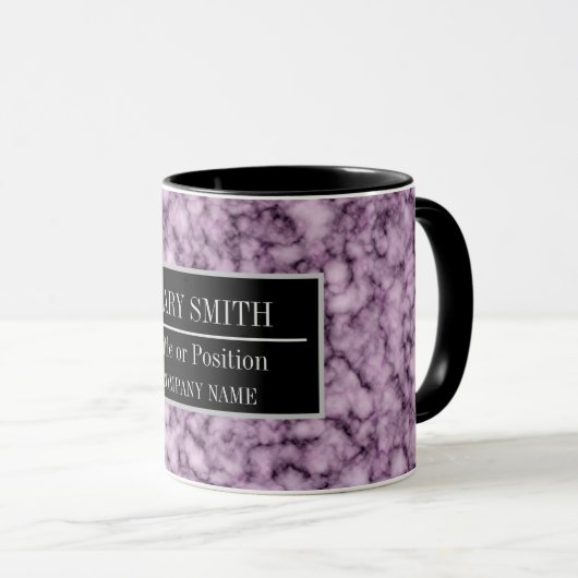 Moderne marmer Business Add Name Mok (Voorkant rechts)