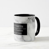 Moderne marmer Business Add Name Mok (Voorkant rechts)