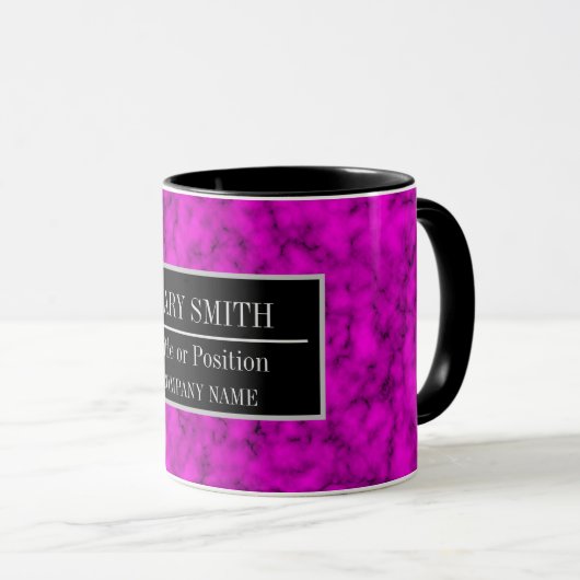 Moderne marmer Business Add Name Mok (Voorkant rechts)