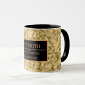 Moderne marmer Business Add Name Mok (Voorkant rechts)