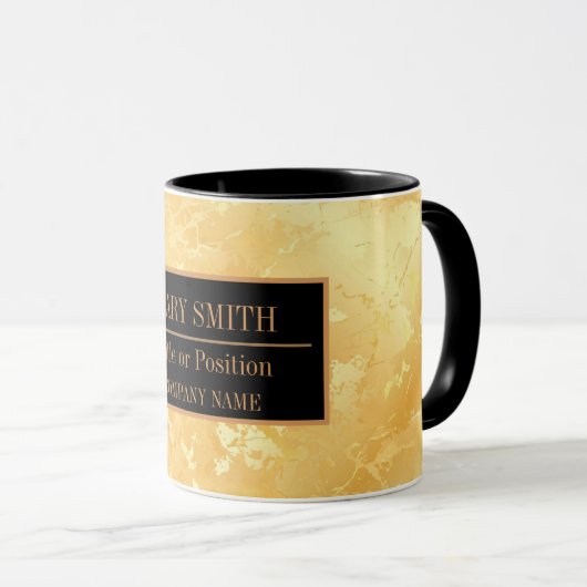 Moderne marmer Business Add Name Mok (Voorkant rechts)