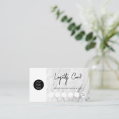 Moderne marmer Business Logo QR Code Loyalty Visitekaartje (Staand voorkant)