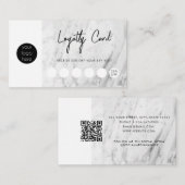 Moderne marmer Business Logo QR Code Loyalty Visitekaartje (Voorkant / Achterkant)