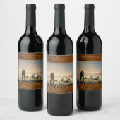 Moderne marmer Cheers Foto Gold ID816 Wijn Etiket (Flessen)