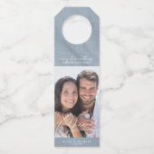 Moderne marmer Cheers Photo Dusty Blue ID816 Flessenhanger (Voorkant)