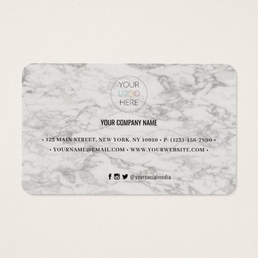 Moderne marmer-coupon Kaart (Achterkant)