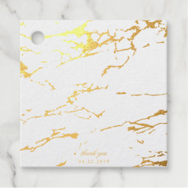 Moderne Marmer Dank Je Wel Echte Gouden Folie Bedankjes Labels
