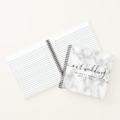 Moderne marmer Elegant Calligraphy Wedding Guest Notitieboek (Binnen)