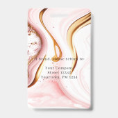 Moderne marmer Employee Photo ID Badge (Achterkant)