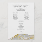 Moderne marmer- en Gold Wedding-kaart Programmakaart (Achterkant)