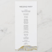 Moderne marmer- en Gold Wedding-kaart Programmakaart (Achterkant)