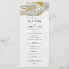 Moderne marmer- en Gold Wedding-kaart Programmakaart
