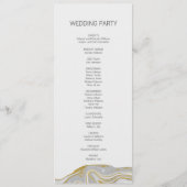 Moderne marmer- en Gold Wedding-kaart Programmakaart (Achterkant)