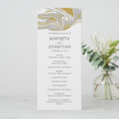 Moderne marmer- en Gold Wedding-kaart Programmakaart (Staand voorkant)