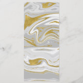 Moderne marmer- en Gold Wedding-menukaart Menu (Achterkant)