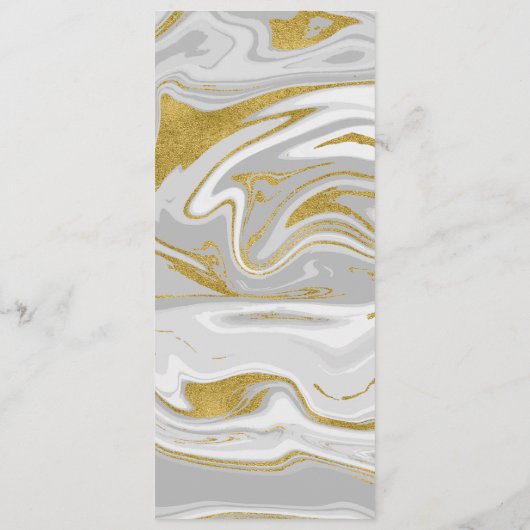 Moderne marmer- en Gold Wedding-menukaart Menu (Achterkant)