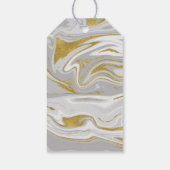 Moderne marmer en gouden bruiloft Dank je cadeau L Cadeaulabel (Achterkant)