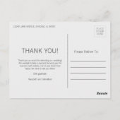 Moderne marmer en gouden bruiloft Dank u Briefkaar Briefkaart (Achterkant)