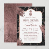 Moderne marmer- en Roos Gold-ananasepel-Vrijgezell Kaart (Voorkant / Achterkant)