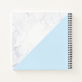 Moderne marmer Geometric Pattern Gold Light Blue Notitieboek (Achterkant)