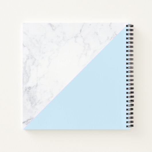 Moderne marmer Geometric Pattern Gold Light Blue Notitieboek (Achterkant)