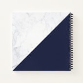 Moderne marmer Geometric Pattern Gold Midnight Blu Notitieboek (Achterkant)