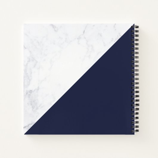 Moderne marmer Geometric Pattern Gold Midnight Blu Notitieboek (Achterkant)