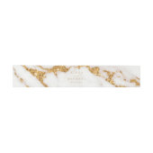 Moderne Marmer Glitter Bruiloft Goud ID816 Uitnodigingen Wikkel (Vlak)