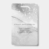 Moderne marmer Glitter Employee Photo ID Badge (Achterkant)